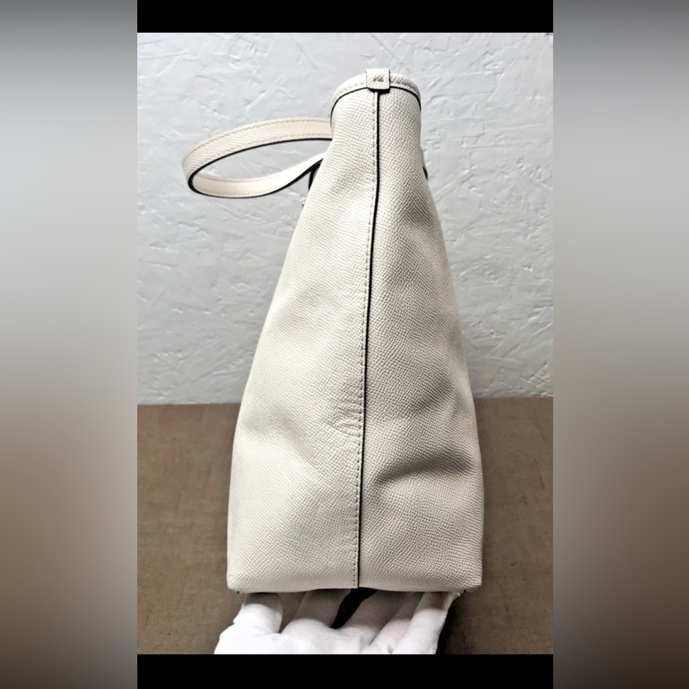 Coach City Zip Tote Shoulder Bag Large Chalk White Ivory Leather F58846 - Picture 8 of 16